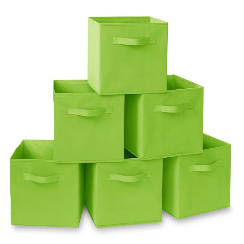 Casafield 10.5" L x 10.5" W x 11" H Collapsible Fabric Cube Storage Bins (Set of 6)
