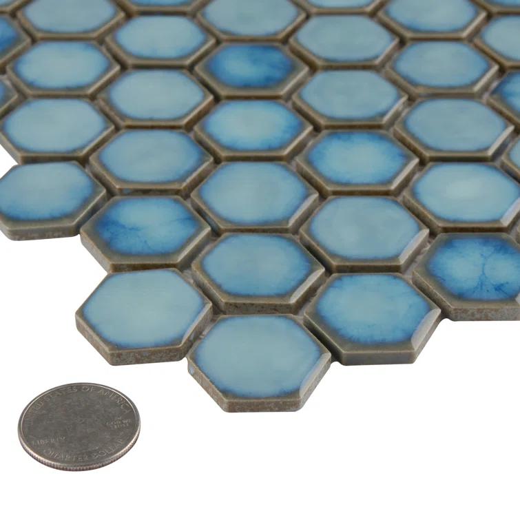 Merola Tile Hudson 1" Hex 11-7/8 " x 13-1/4 " Porcelain Mosaic Floor and Wall Tile