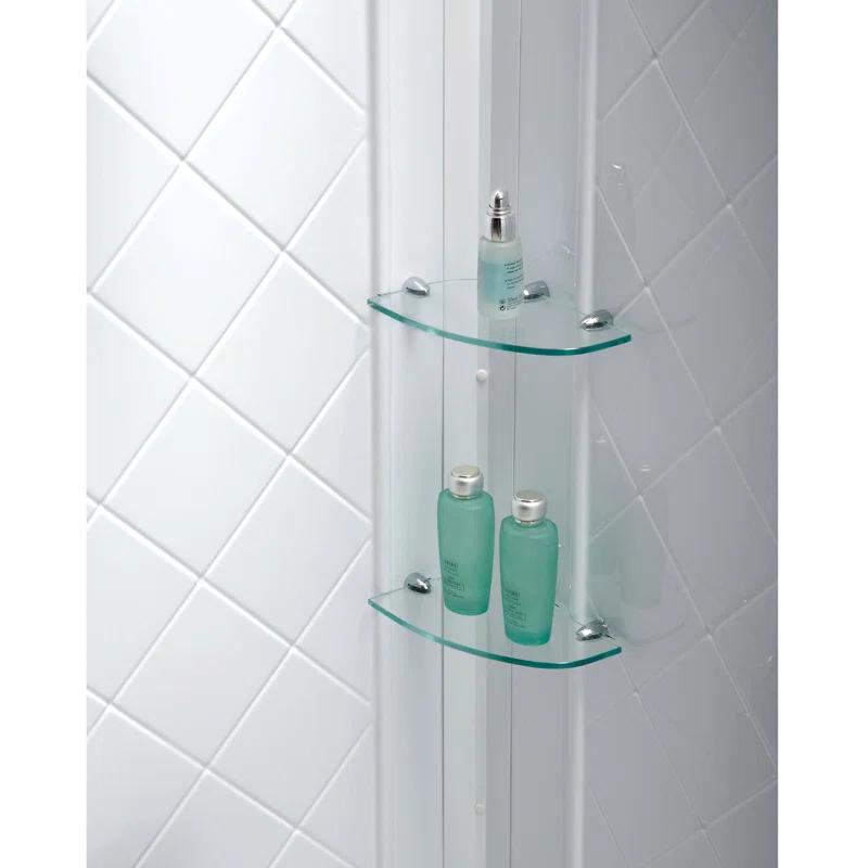 QWALL-4 32" W x 76.75" H Framed Square Shower Stall and Base Included