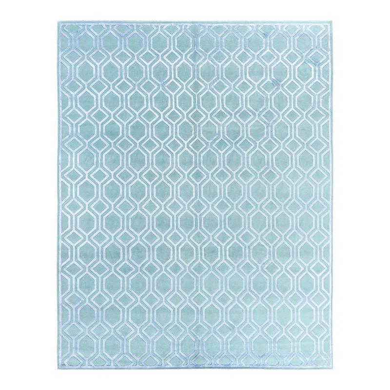 Solo Rugs One-of-a-Kind Rectangle 8'1" X 9'10" Area Rug Green/Blue