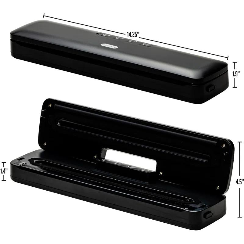 Ovente Ovente Automatic Vacuum Sealer Machine With Sealing Bags And Tube, Black Sv2906B