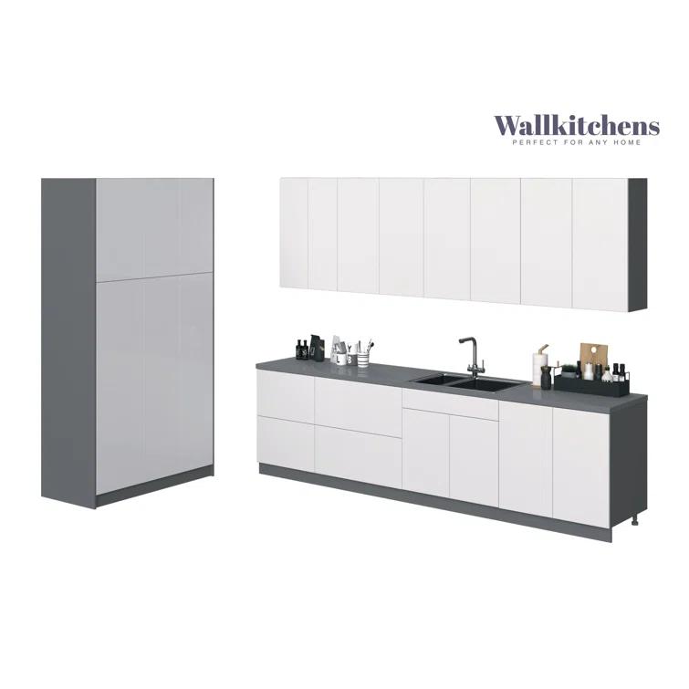 WALLKITCHENS FK-OASIS 123'' W x 96'' H Medium Density Fiberboard (MDF) Kitchen Cabinet Set Ready-to-Assemble
