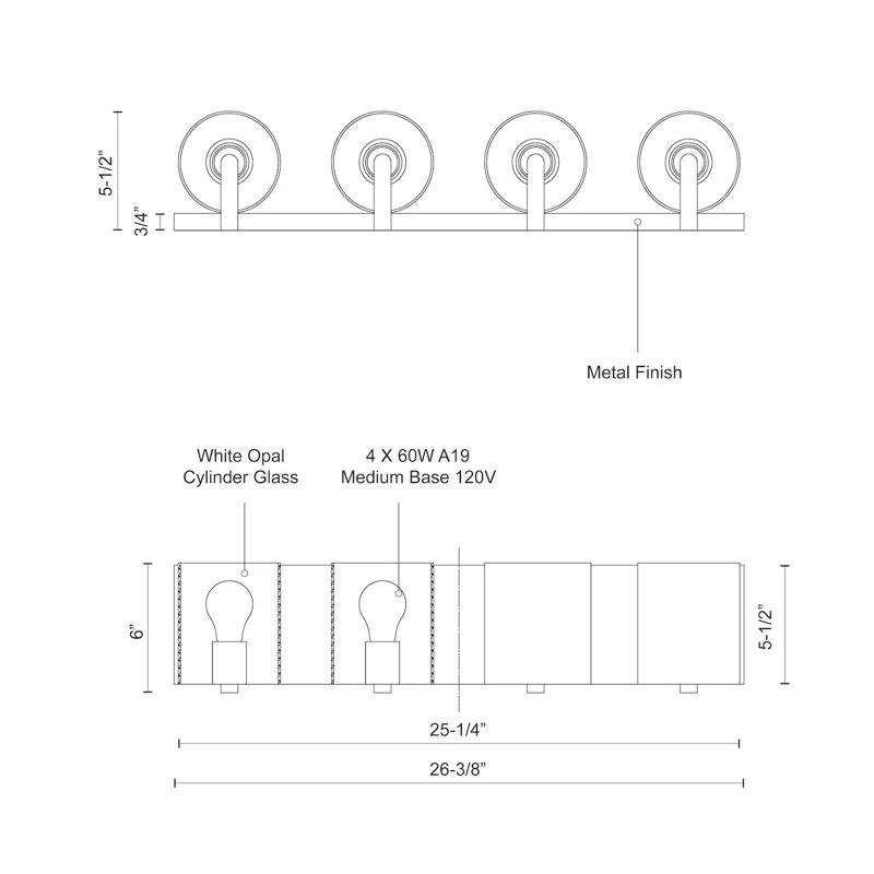 Kuzco Lighting Bridgewater 4 - Light Vanity Light