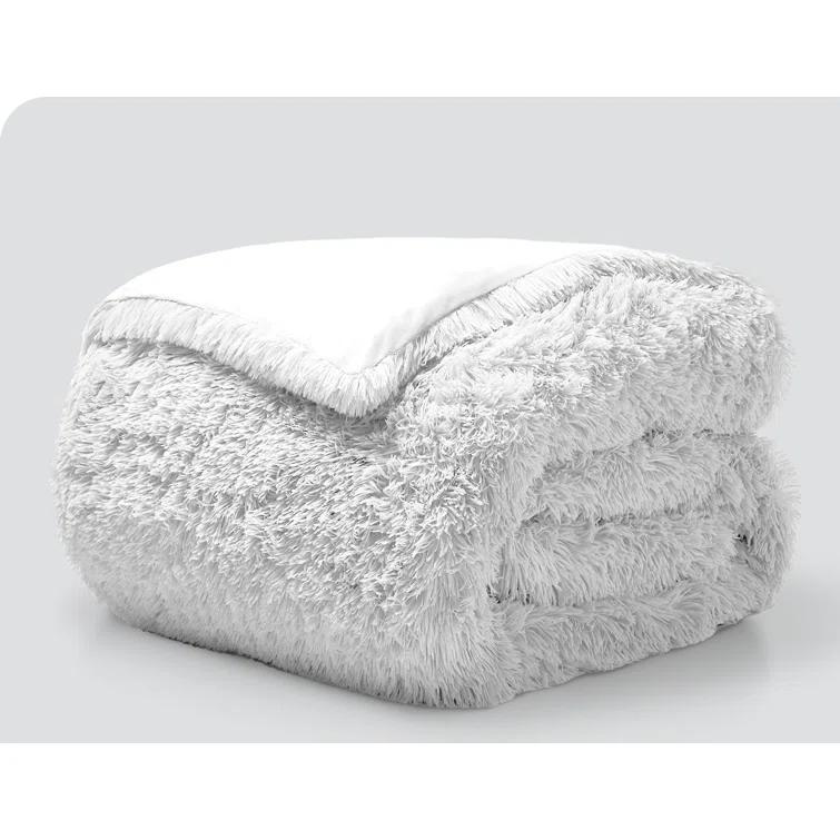 Bare Home Shaggy Fleece Plush Duvet Cover