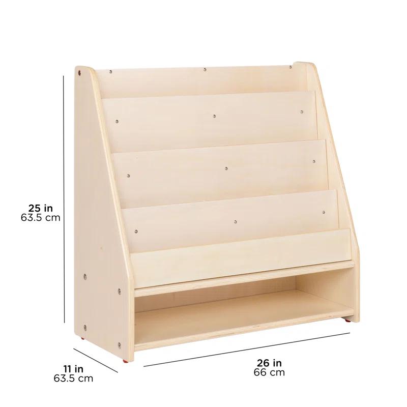 Angeles Angeles Mobile 4-Shelf Book Display with Storage - RTA