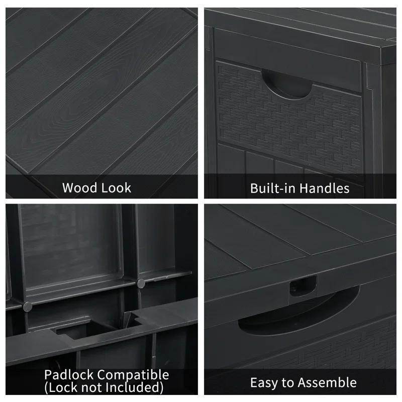 Winado Winado 33 Gallons Water Resistant PVC Deck Box in Gray