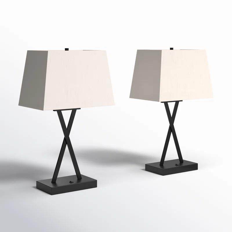 Three Posts™ Monterey Metal USB Table Lamp (Set of 2)