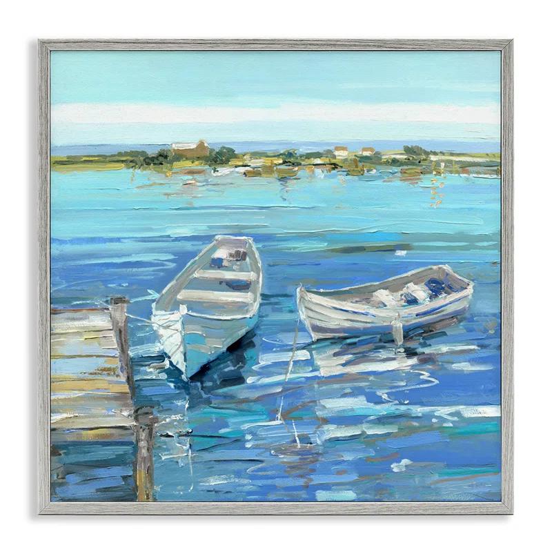 Stupell Industries " Serene Rowboats Ocean Dock " by Sally Swatland Painting Print