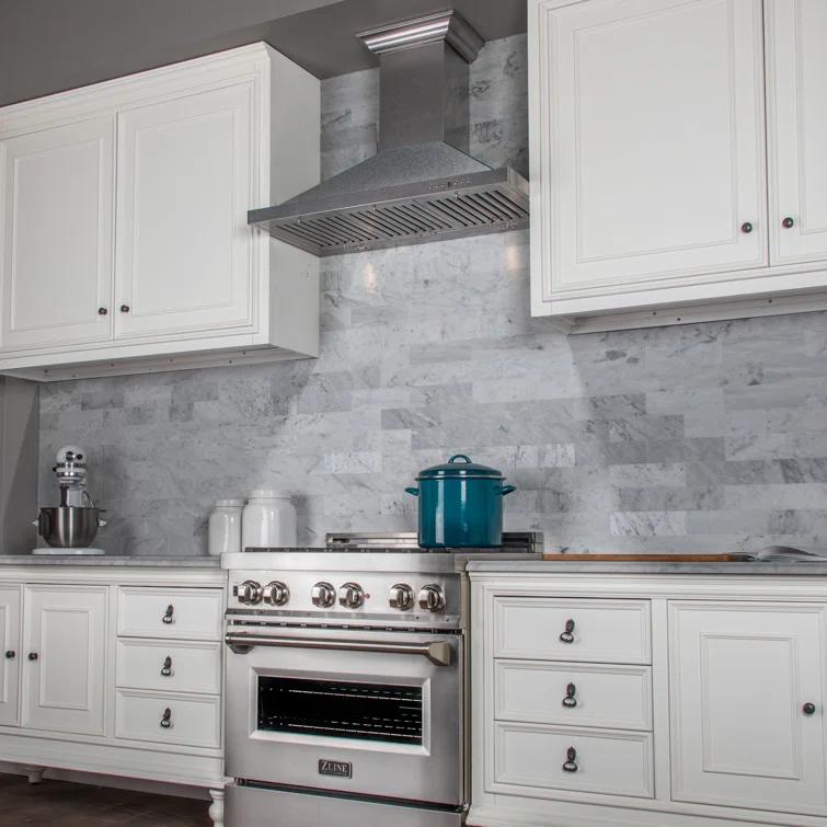 ZLINE ZLINE 36 in. Designer Series Satin Stainless Steel Convertible Vent Wall Mount Range Hood 8KBS-36