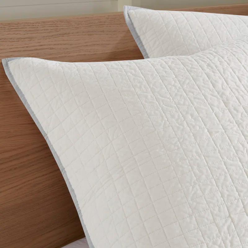 Intelligent Design Brooklyn Cotton Jacquard Duvet Cover Set with Euro Shams and Throw Pillows