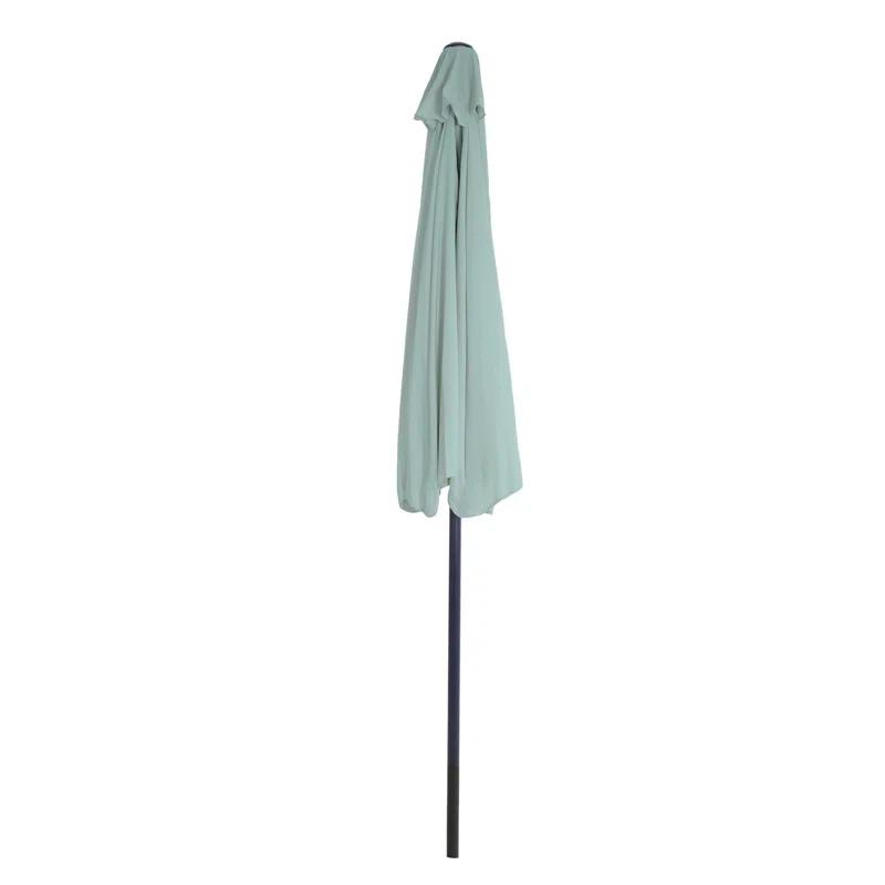 Pure Garden Summertime Umbrellas 3 Half Umbrella Outdoor Patio Shade - 9' Patio Umbrella with Easy Crank - Small Canopy for Balcony, Table, or Deck by Pure Garden