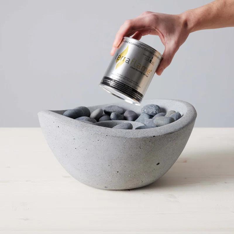 TerraFlame TerraFlame Wave Concrete Table Top Gel Fuel Fire Bowl - Indoor and Outdoor Use