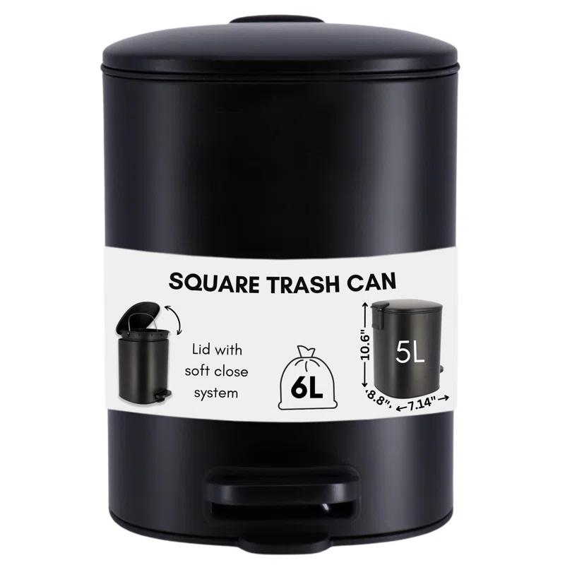 Evideco Mel Metal Step On Kitchen Trash Can - 1.3 Gallons