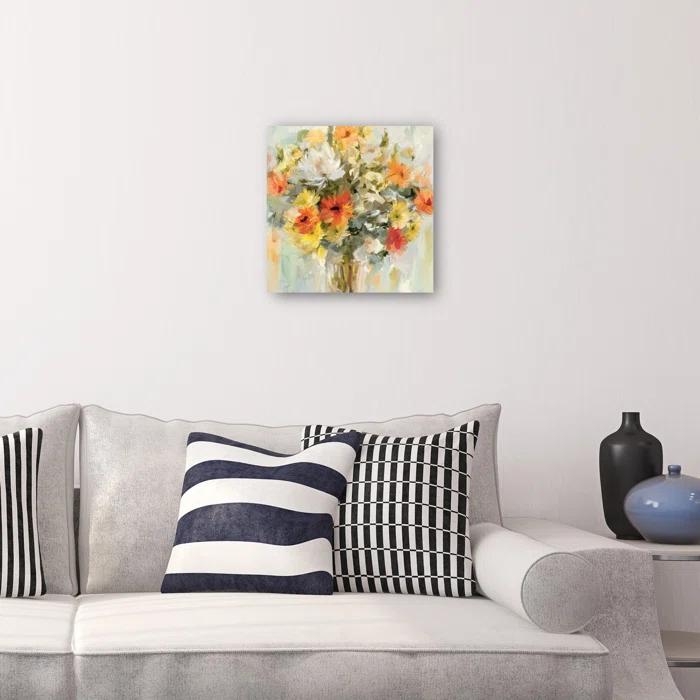 Red Barrel Studio® Mason Jar Flowers by Studio Arts Canvas Art Print