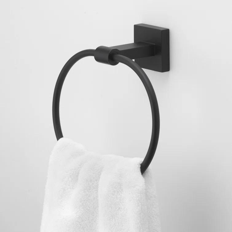 GlideRite Hardware Avalon Towel Ring Hardware Accessory 9040-SQ-MB-1