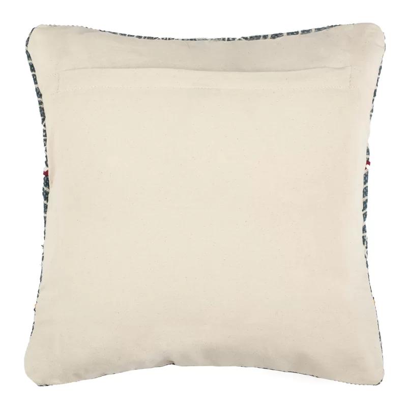 Larren 18'' Square Embroidered Cotton Boho Pillow