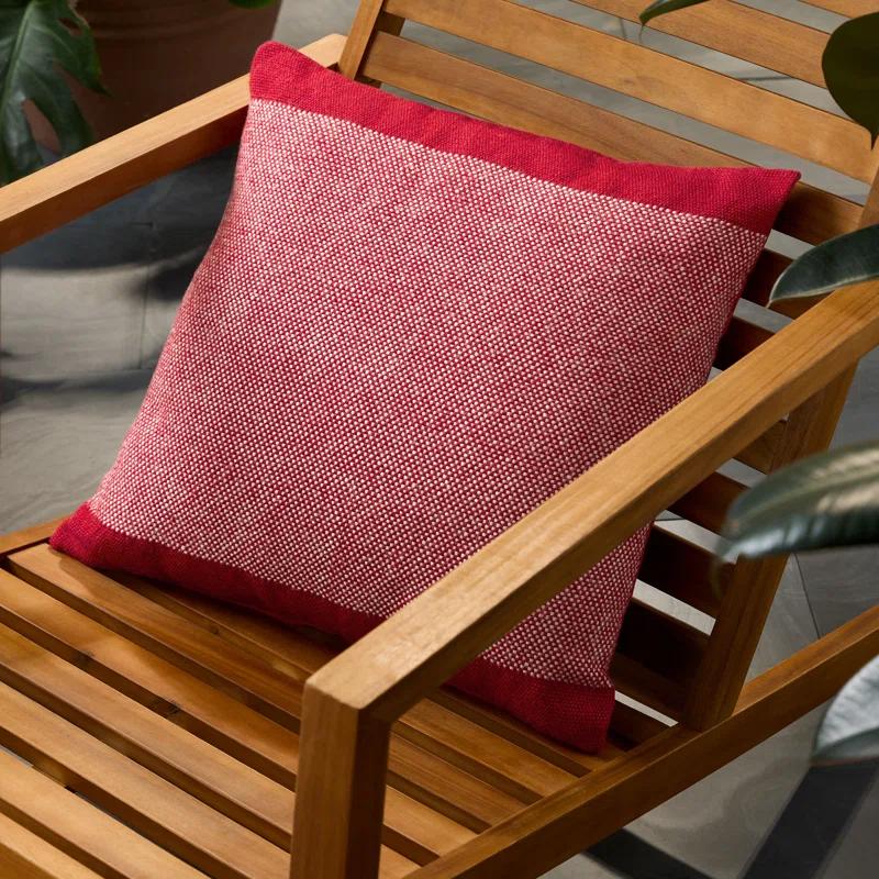 TOWN & COUNTRY TERRA Alara Solid Border Indoor Outdoor Decorative Pillow 20"x20"