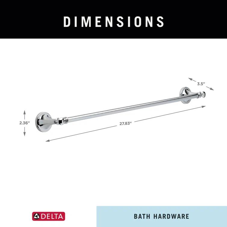 Delta Silverton Wall Mount Towel Bar Bath Hardware Accessory in Polished Chrome 132886
