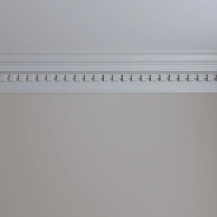 Ekena Millwork SAMPLE - Endurathane Dentil Crown Moulding, 6 3/4"H x 4 3/4"P x 8 3/8"F x 12"L, Factory Primed