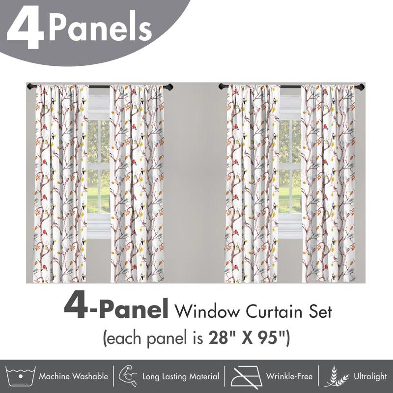 Ambesonne Microfiber Semi Sheer Curtain