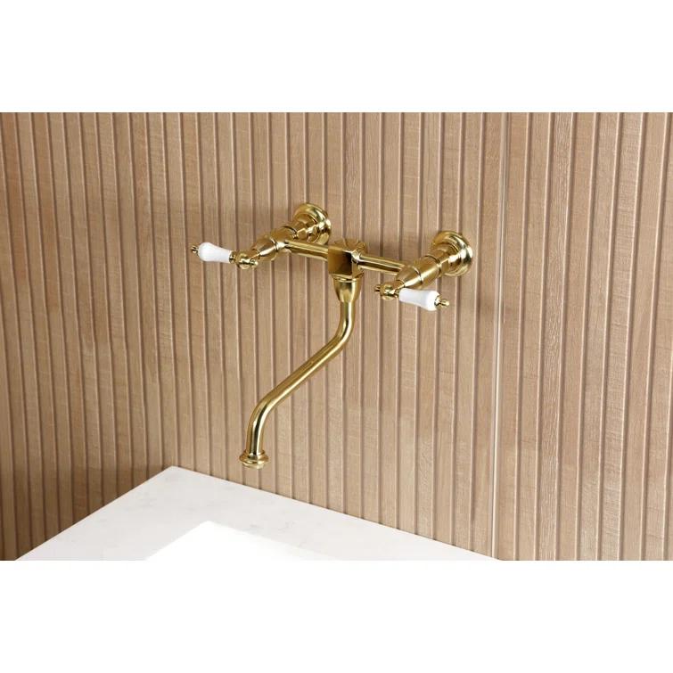 Kingston Brass Kingston Brass Heritage Two-Handle 2-Hole Wall Mount Bathroom Faucet KS1217PL