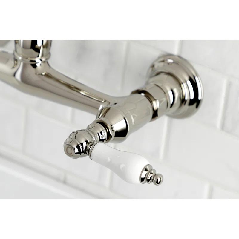 Kingston Brass Vintage Two-Handle 2-Hole Wall Mount Bathroom Faucet