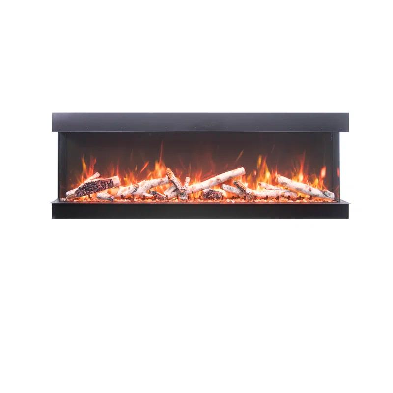 Amantii 72-TRU-VIEW-XL XT – 72″ Wide X 22″ In Height –3 Sided Glass / Indoor Or Outdoor Electric Fireplace