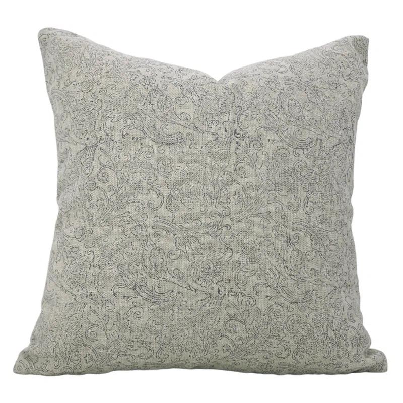 Fabdivine Fabdivine Handmad Block Print Decorative Linen Black Pillow Cover, Sudharshan Jaal