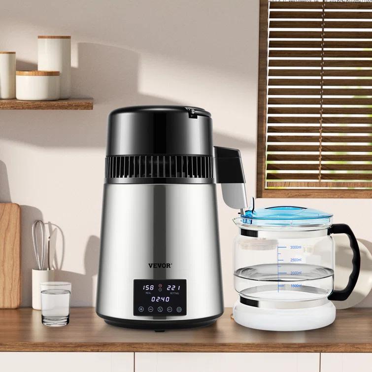 VEVOR VEVOR 1.1 Gallon Countertop Water Distiller, 0.4 Gal/H, 1750W Stainless Steel Distiller