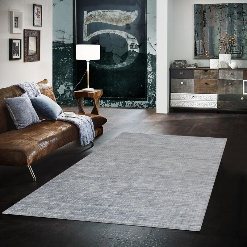 Pasargad Slate Hand Knotted Viscose Rug