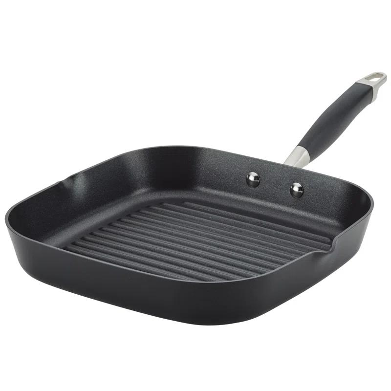 Anolon Anolon Advanced Home Hard Anodized Nonstick Deep Square Grill / Griddle Pan With Pour Spouts,11 Inch