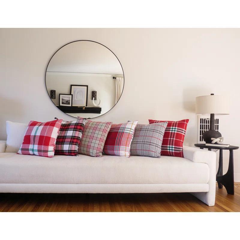 KAF Home Plaid Feather Reversible Throw Pillow