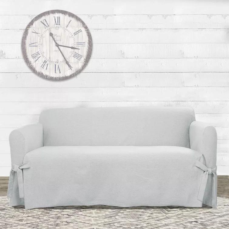 Sure Fit Polyester Box Cushion Loveseat Slipcover