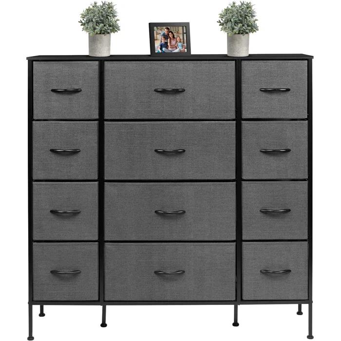 Sorbus Sorbus 12 Drawers Dresser with Steel Frame and Wood Top