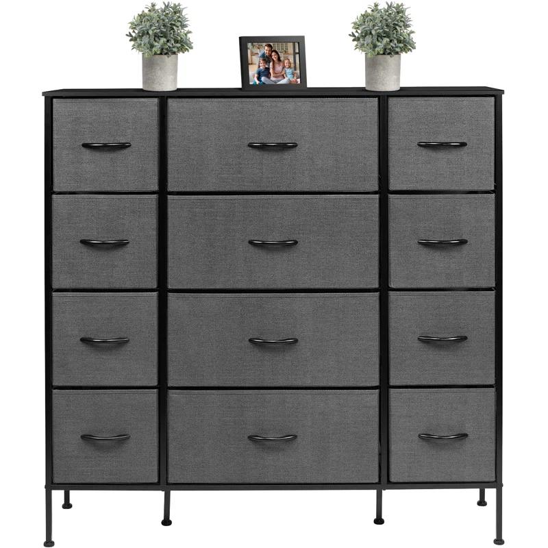 Sorbus Sorbus 12 Drawers Dresser with Steel Frame and Wood Top
