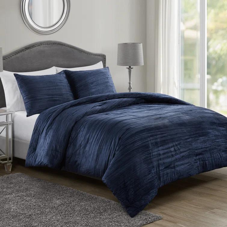 Tahari Zadie 3-Piece Soft Crinkle Velvet Comforter Set