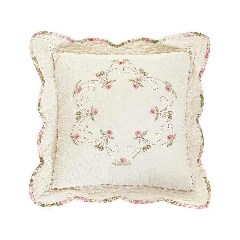 Felisa Square Embroidered Pillow