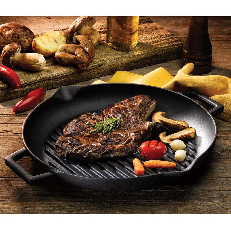 LAVA CAST IRON Lava Enameled Cast Iron Grill Pan 12 inch-Round
