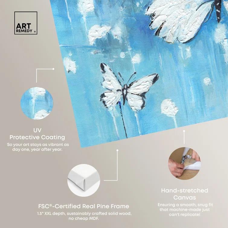 Art Remedy Art Remedy Textured Blue Butterflies Framed Butterfly 56175