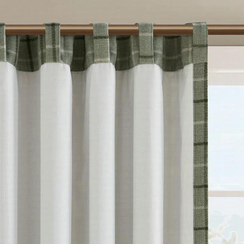 Anaheim Woven Plaid Room Darkening Thermal Fleece Lined Single Curtain Panel