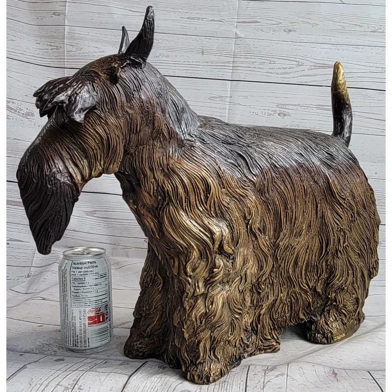 Red Barrel Studio® Scottish Terrier Dog Bronze Metal Sculpture Statue Figure Figurine Handmade Art 16 Inches X 20 Inches