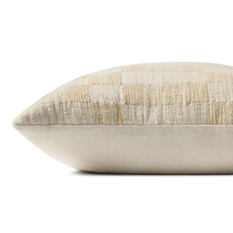 Adams Pillow by Amber Lewis x Loloi - Sand and Ivory / 18" x 18" / Polyester