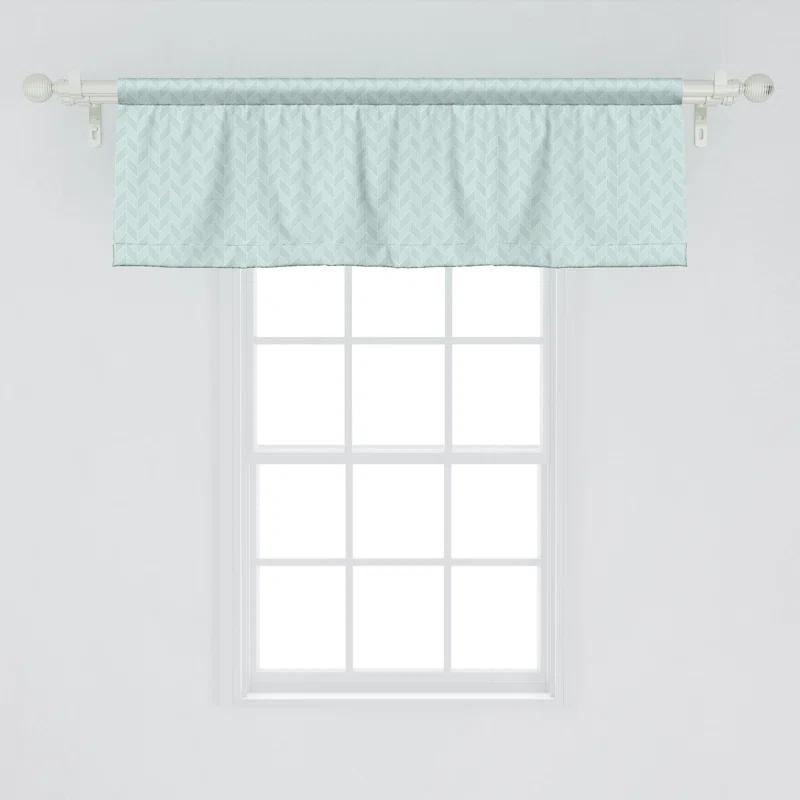 Ambesonne Ambesonne Geometric Valance Pack of 2 Pastel Monochrome Zigzags Pale Seafoam and White