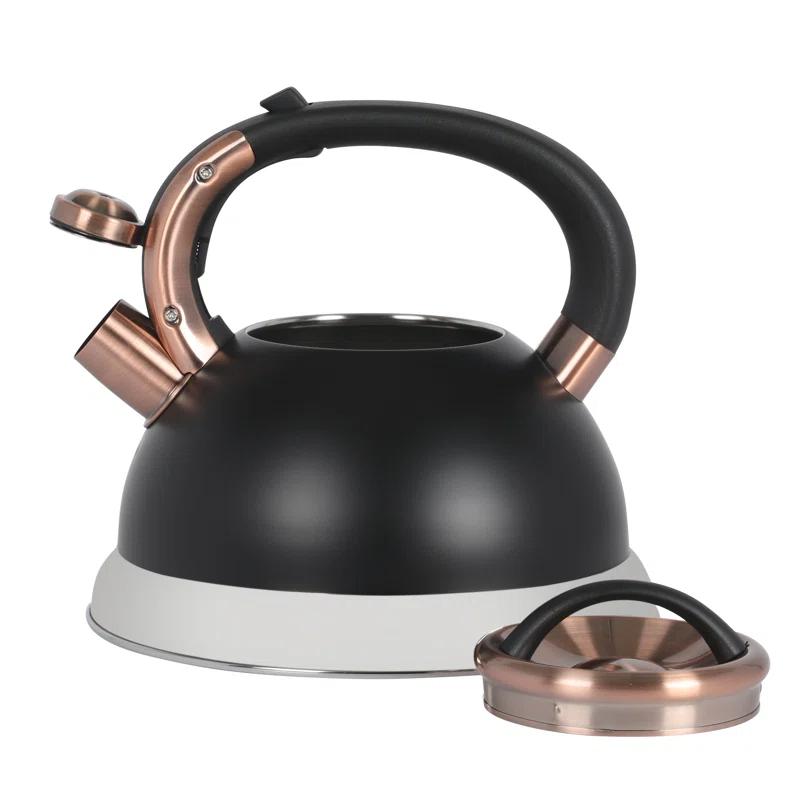 Mr. Coffee Mr. Coffee Flintshire 2.2 Quart Large Whistling Stainless Steel Tea Kettle - W/ Copper