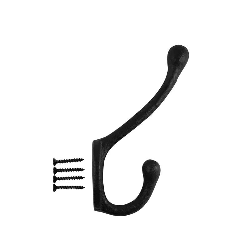 The Renovators Supply Inc. 25845 Wrought Iron Double Wall Mounted Robe Hook (Set of 3)