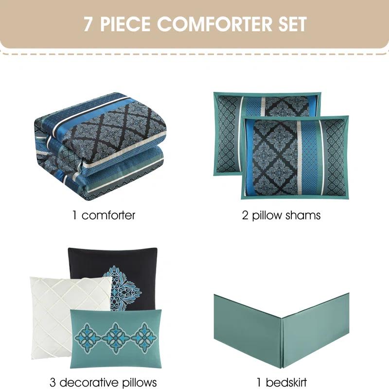 Nanshing America, Inc Tefia Karr Microfiber 7 Piece Comforter Set