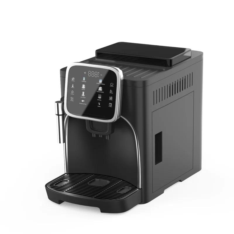 Pakroman Fully Automatic Espresso Machine Milk Frother+19 Bar Italian Ulka Touch Display+Burr Grinder