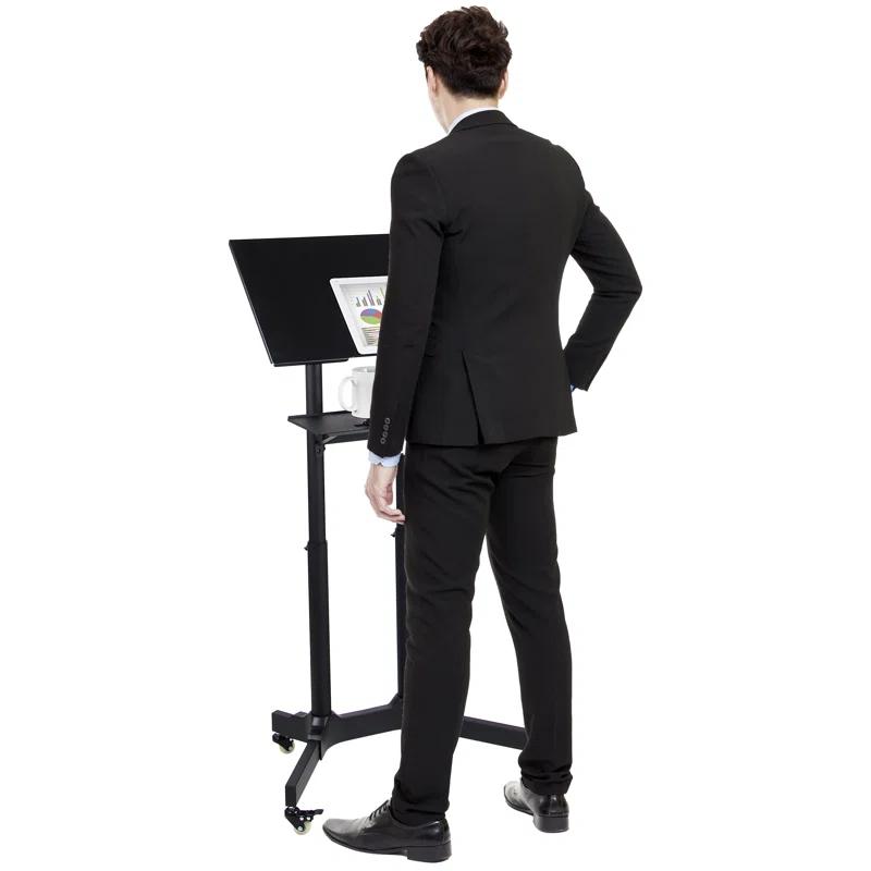 Mount-It! Mobile Standing Height Desk, Portable Podium and Rolling Presentation Lectern
