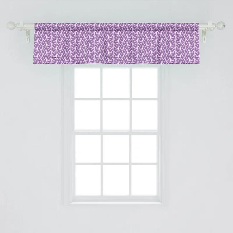 Ambesonne Art Nouveau Valance Pack of 2 Abstract Floral Retro Violet White