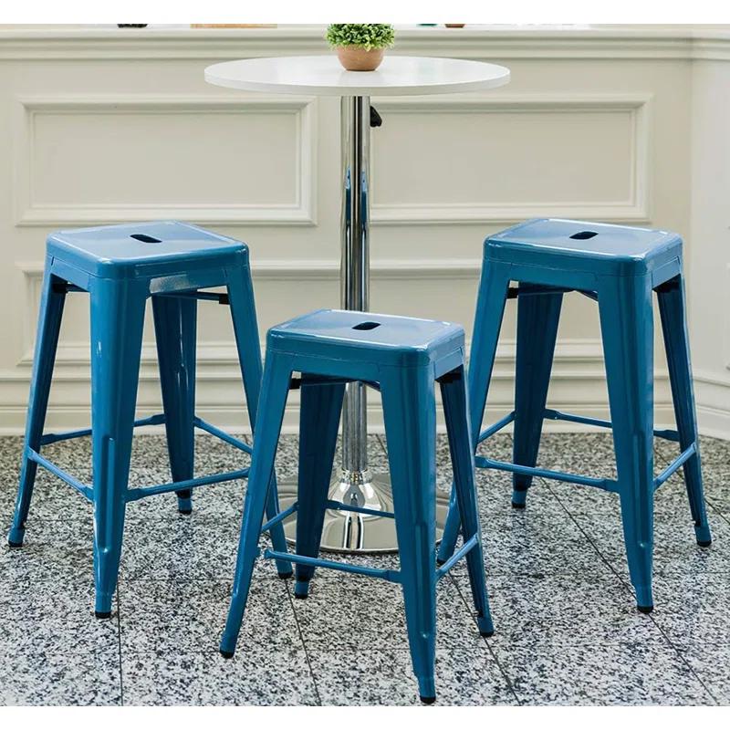 Williston Forge Kohki 24" Counter Stool Metal Bar Stools Counter Height Barstools Backless Indoor/Outdoor Bar Stools Kitchen Counter Stools Chairs(Set of 4)